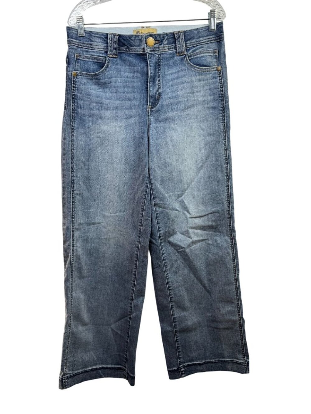 Democracy Ab Technology Wide Leg Jeans Blue Denim Womens Size 10 Light wash